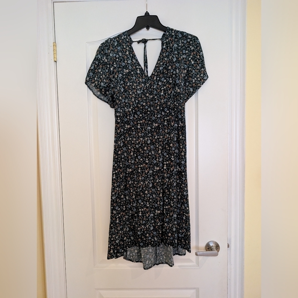 Reitmans Green Floral High Low Dress